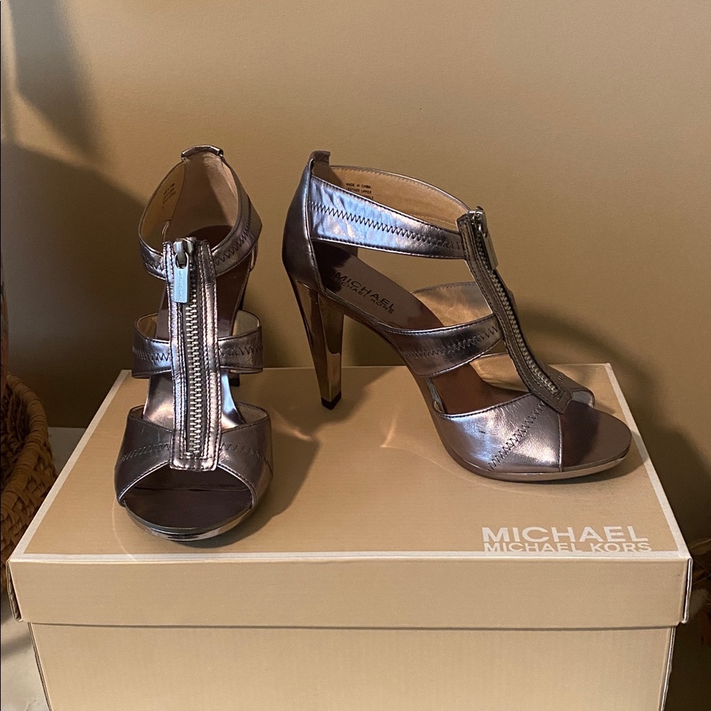 Michael Kors Metallic Silver Heels
